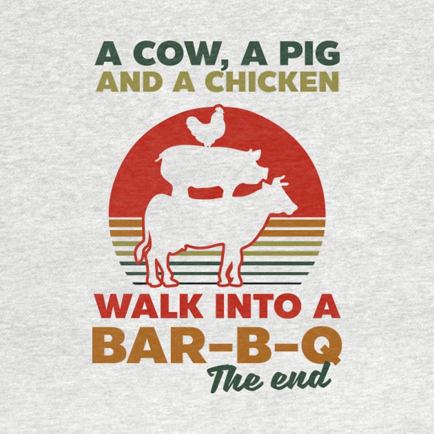 Grilling Shirt | Cow Pig Chicken Walk Into BBQ by Gawkclothing